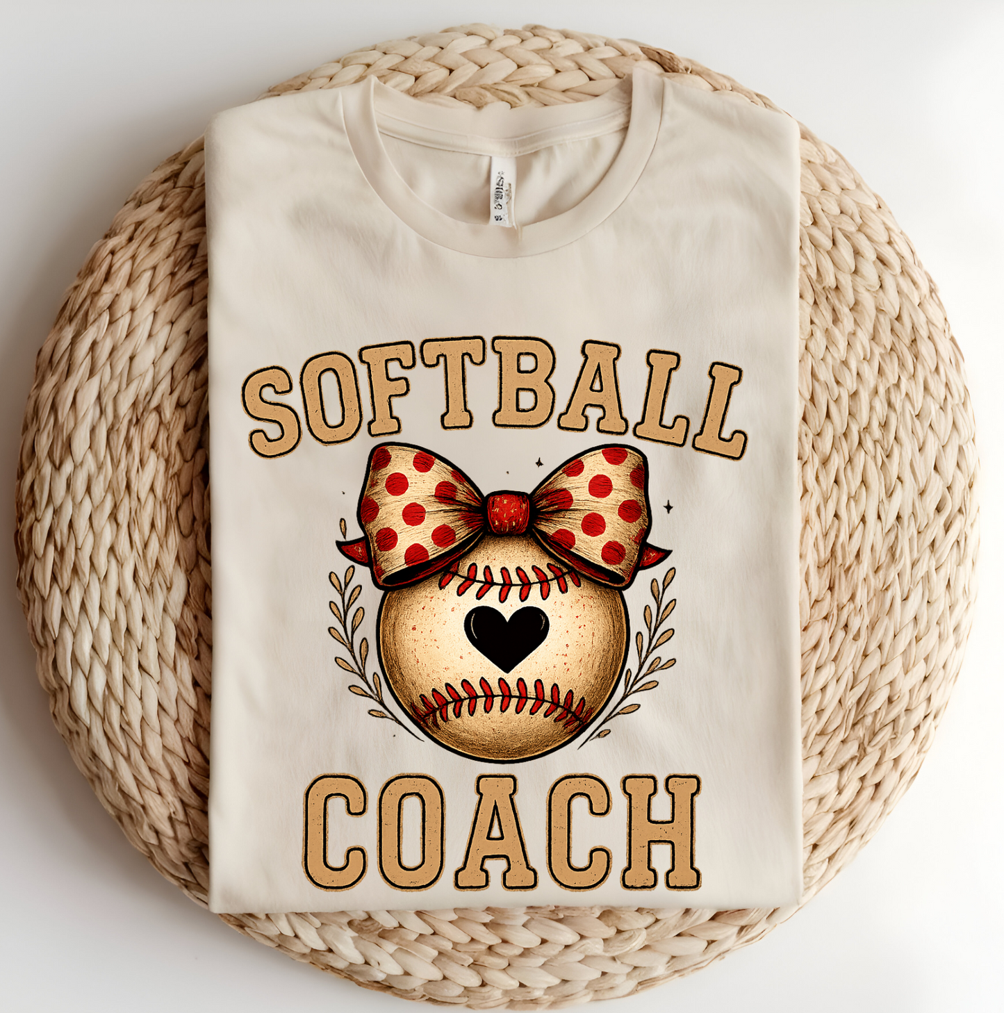 Women's Corquette Softball Coach Cotton Crew Neck T-shirt