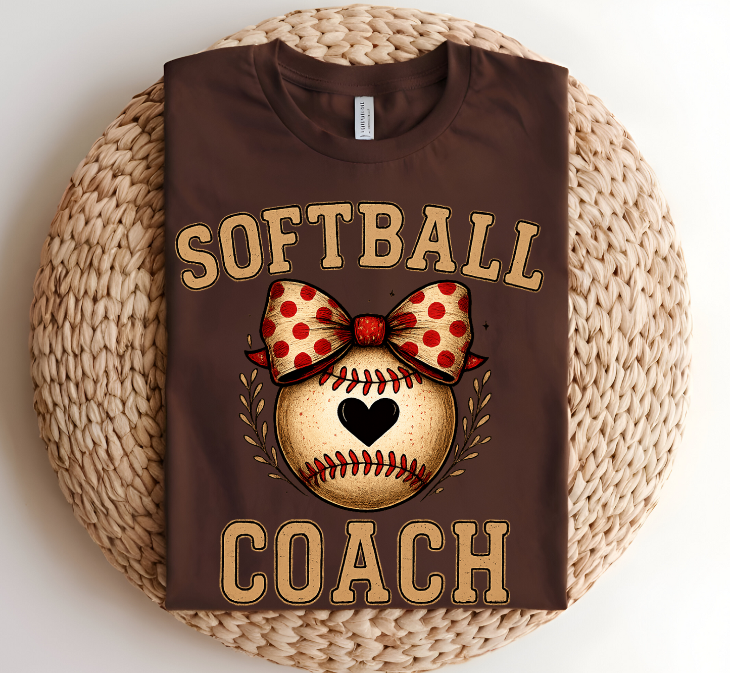 Women's Corquette Softball Coach Cotton Crew Neck T-shirt