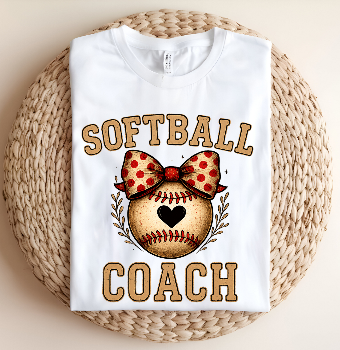 Women's Corquette Softball Coach Cotton Crew Neck T-shirt