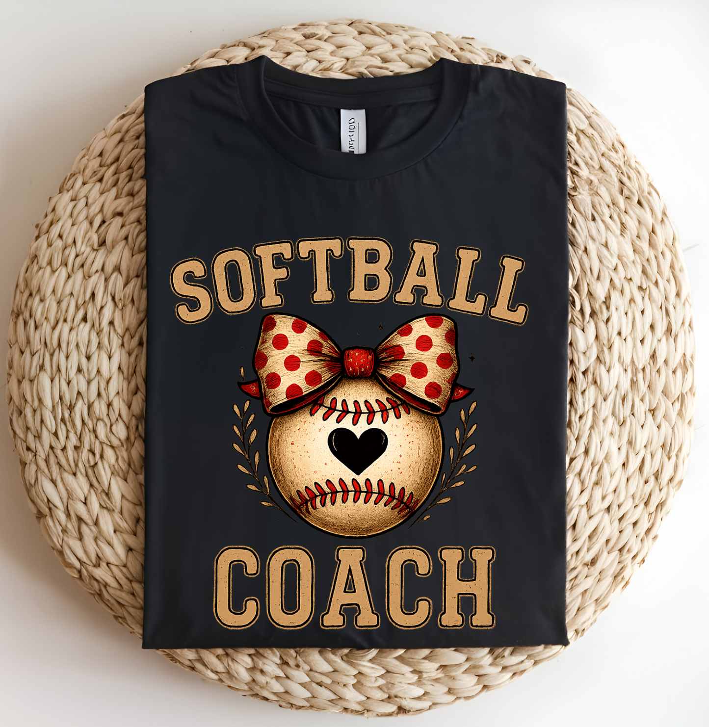 Women's Corquette Softball Coach Cotton Crew Neck T-shirt