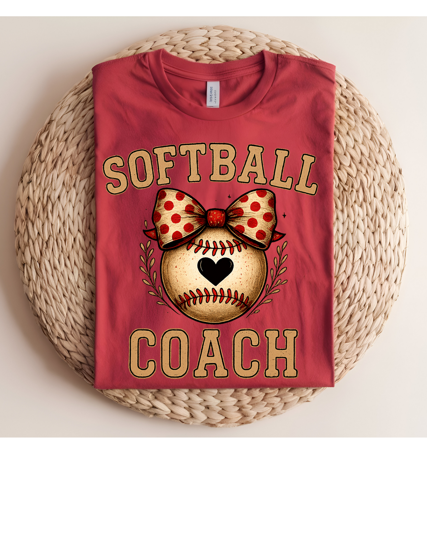 Women's Corquette Softball Coach Cotton Crew Neck T-shirt