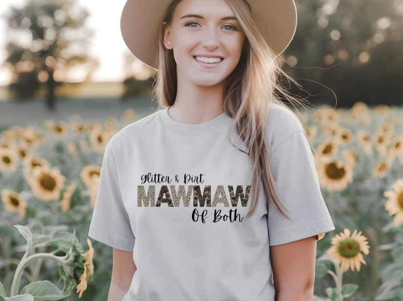 Glitter & Dirt MawMaw of Both T-shirt
