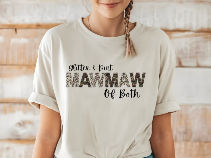 Glitter & Dirt MawMaw of Both T-shirt