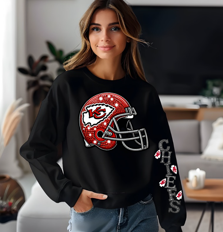 KC Chiefs Sweatshirt with Arm Sleeve Design