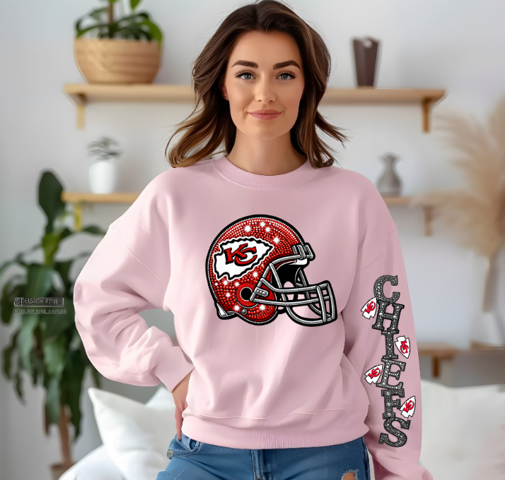 KC Chiefs Sweatshirt with Arm Sleeve Design