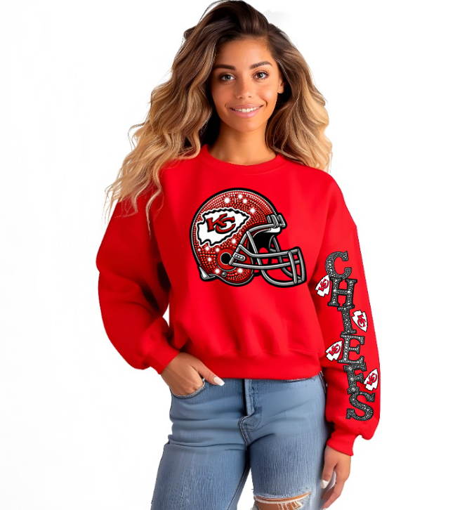 KC Chiefs Sweatshirt with Arm Sleeve Design