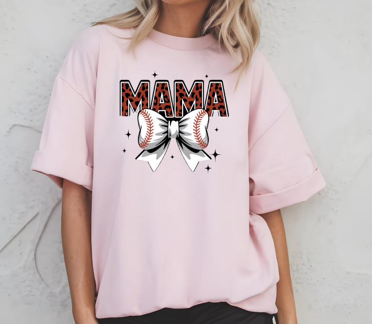 Leopard Print Baseball Mama T-shirt
