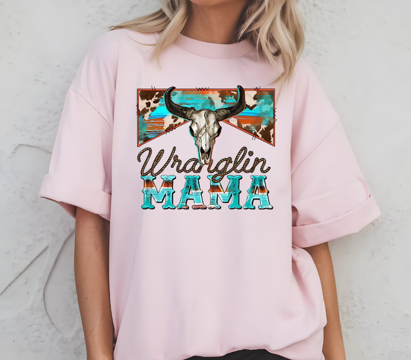 Boho Wranglin Mama T-shirt