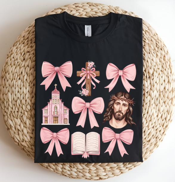 Pink Jesus Bow Women's T-shirt