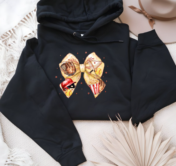 Coquette-Bow-Softball Women's Sweatshirt-Hoodie