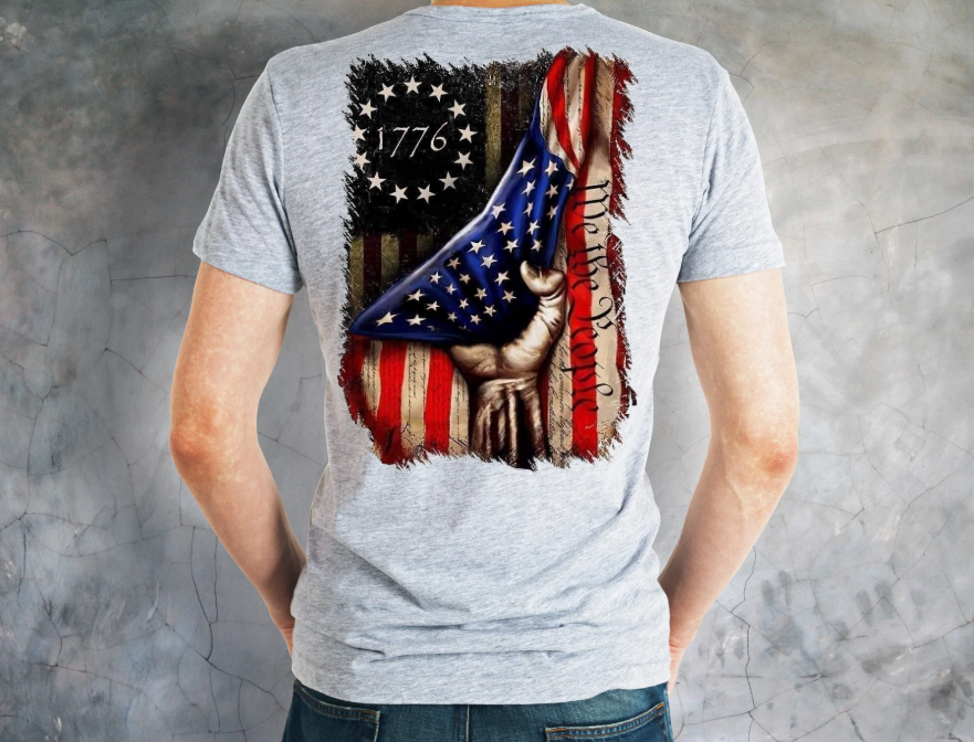 American Flag Patriotic Unisex Cotton T-shirt