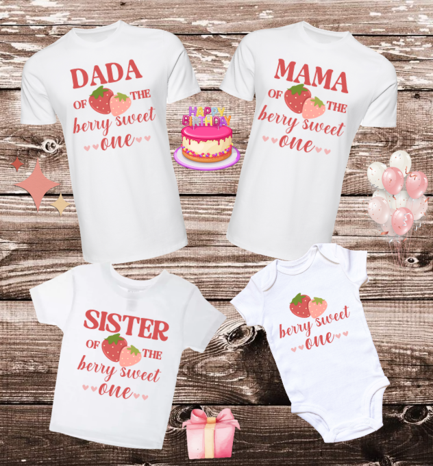 Berry Sweet One Family Birthday Shirts