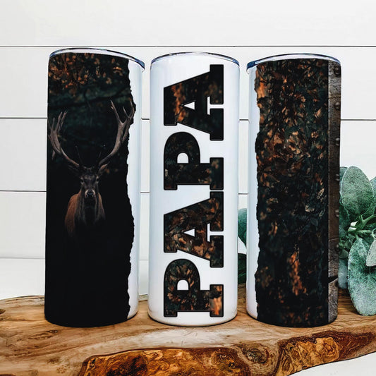 Camouflage Deer Papa Tumbler