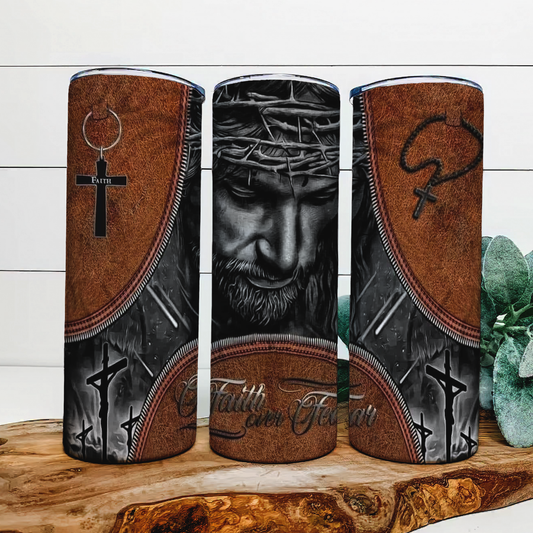 Brown and Black Jesus 20oz Insulated Tumbler