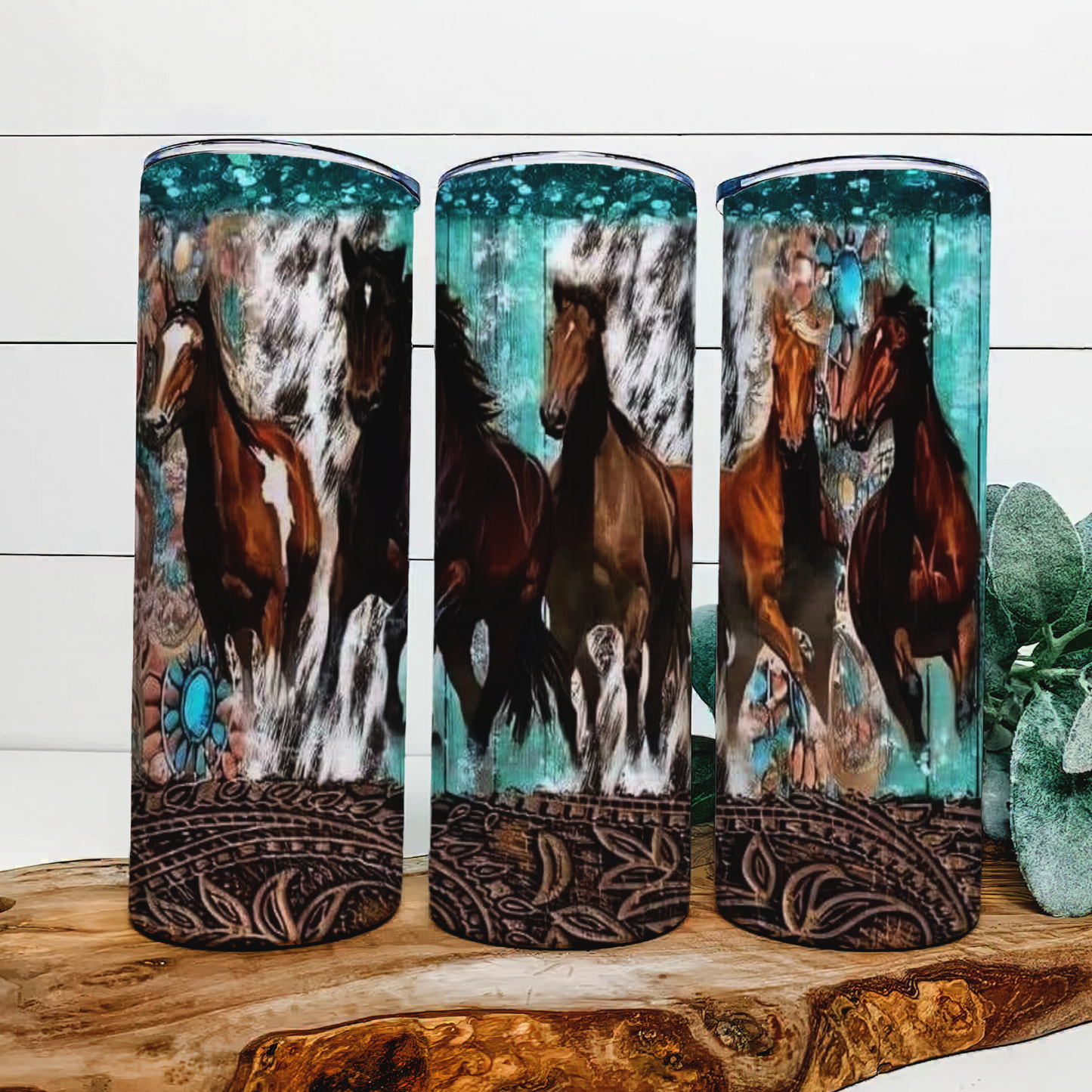 Boho Themed Horse Tumbler