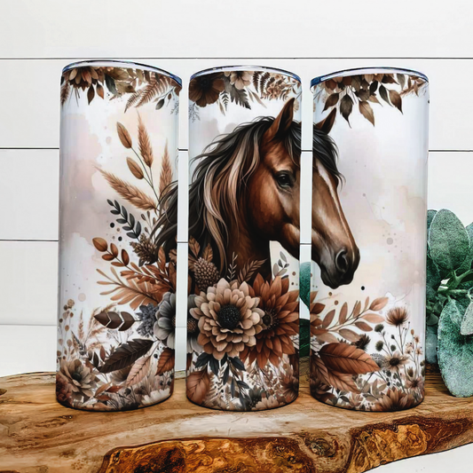 Floral Horse Tumbler