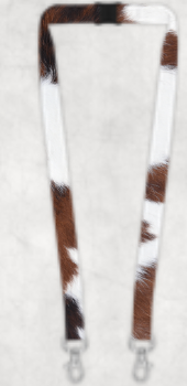 Brown and White Cow Print Lanyard