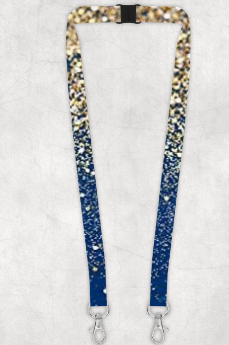 Blue and Glitter Gold Lanyard