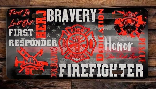 Firefighter License Plate