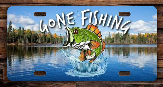 Gone Fishing License Plate