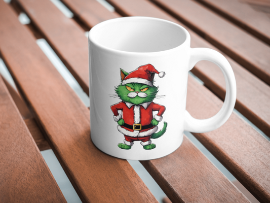 Christmas Grinch Cat Coffee Mug