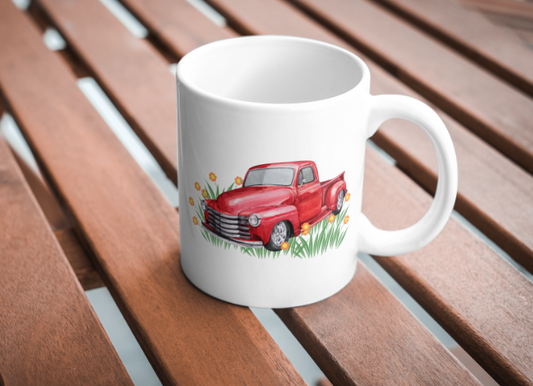 Red Classic Truck Coffee Mug