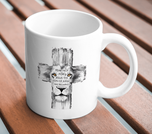 Jesus Lion Cross Coffee Mug