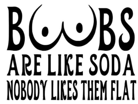 BOOBS ARE LIKE SODA NOBODY LIKES THEM FLAT Decal