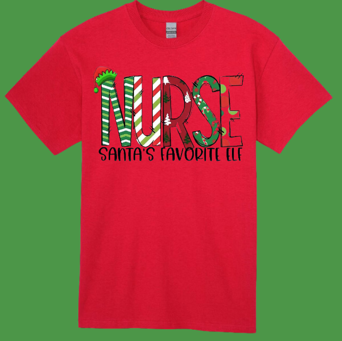 Nurse Santa's Fav Elf T-shirt