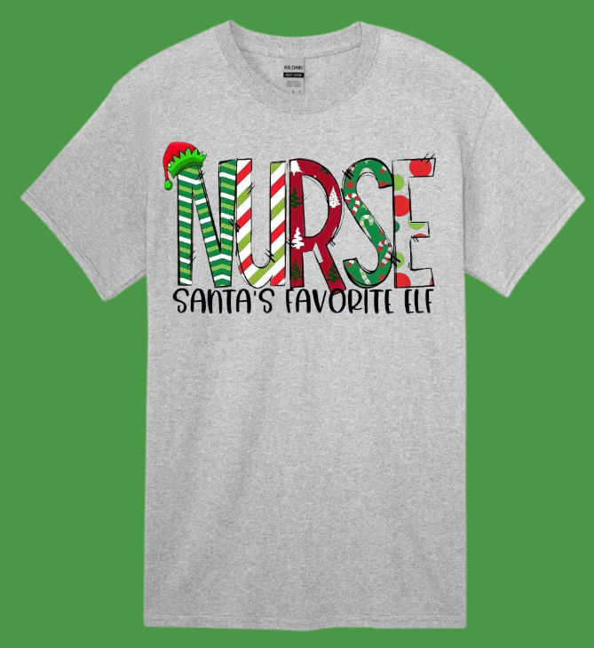 Nurse Santa's Fav Elf T-shirt