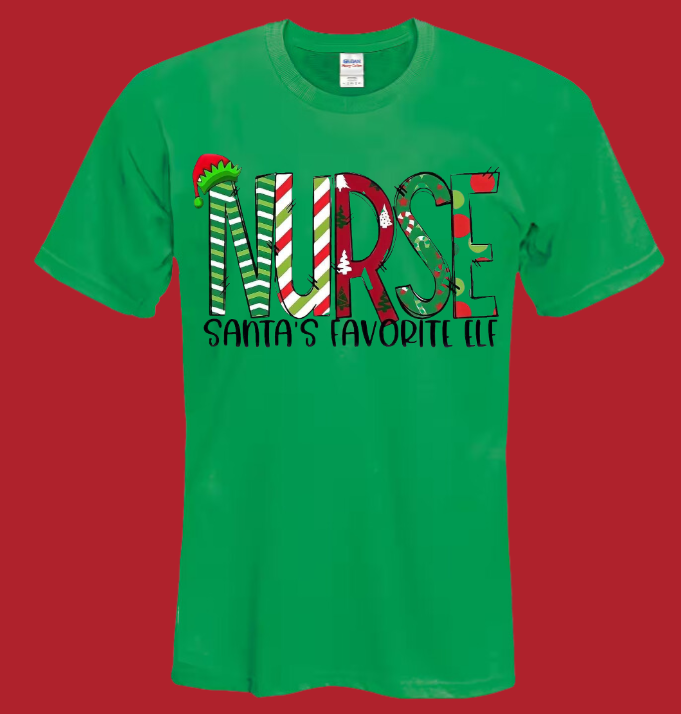 Nurse Santa's Fav Elf T-shirt