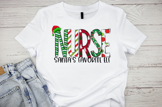 Nurse Santa's Fav Elf T-shirt