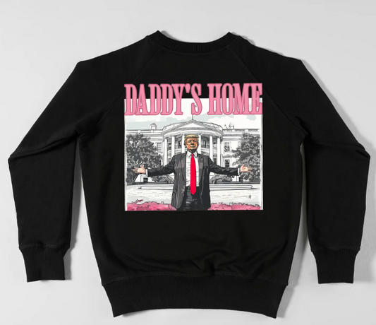 Daddy's Home Sweatshirt - PINK DESIGN WITH RED TIE