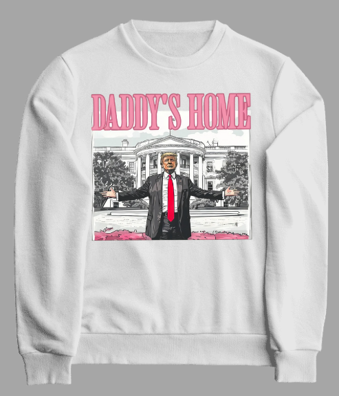 Daddy's Home Sweatshirt - PINK DESIGN WITH RED TIE