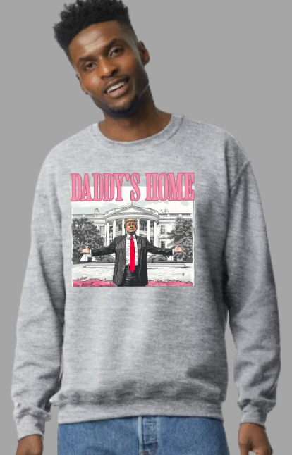 Daddy's Home Sweatshirt - PINK DESIGN WITH RED TIE