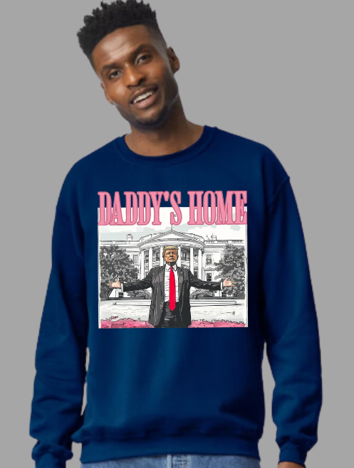 Daddy's Home Sweatshirt - PINK DESIGN WITH RED TIE