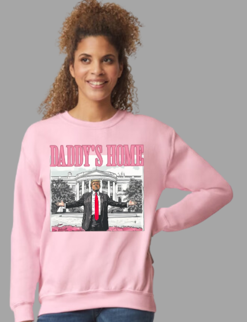 Daddy's Home Sweatshirt - PINK DESIGN WITH RED TIE