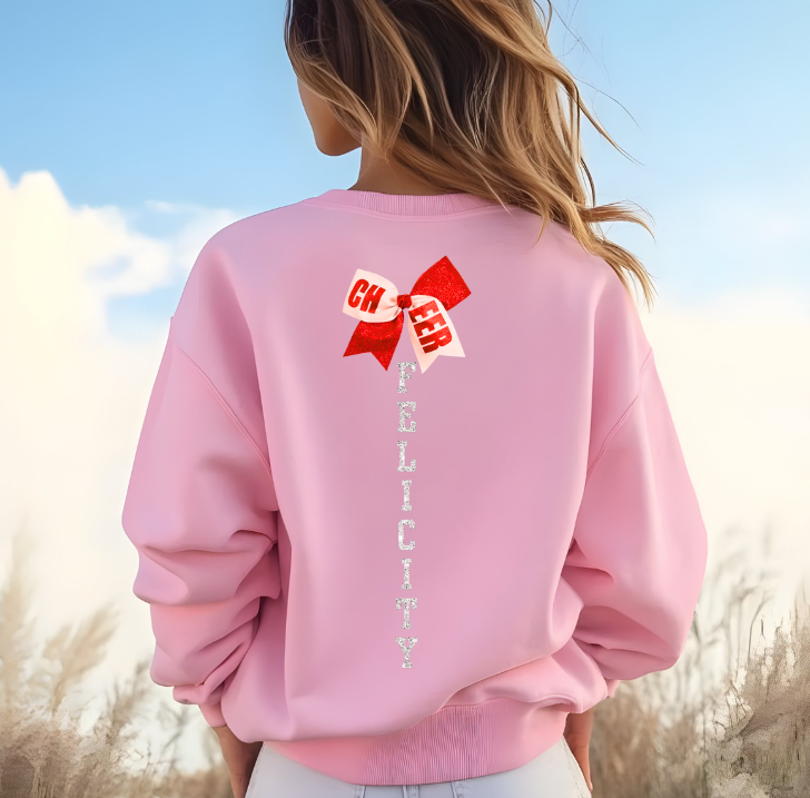 Cheer Mom Graphic Crew Neck Sweatshirt