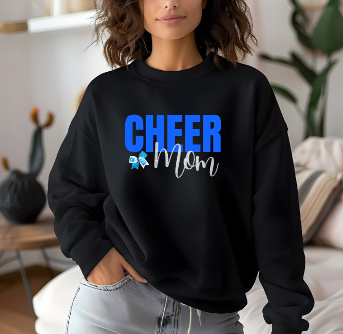 Cheer Mom Graphic Crew Neck Sweatshirt