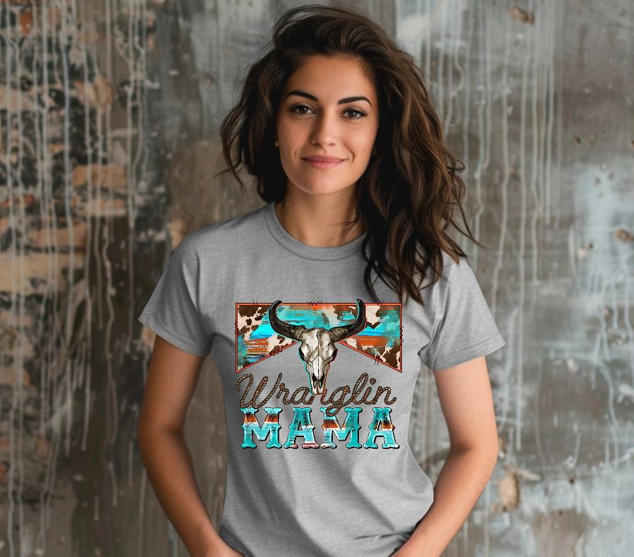 Boho Wranglin Mama T-shirt