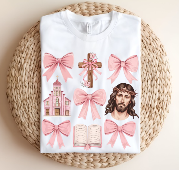 Pink Jesus Bow Women's T-shirt