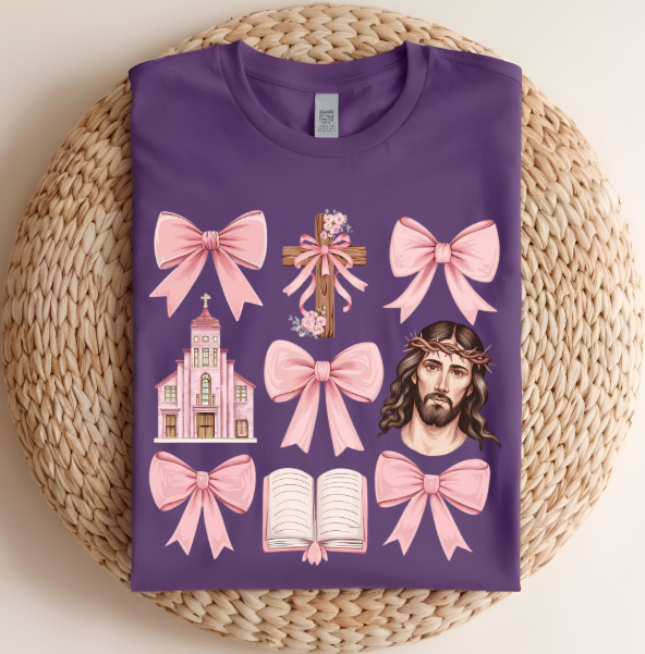 Pink Jesus Bow Women's T-shirt
